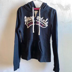 Black Aeropostle New York 87 zip-up hoodie